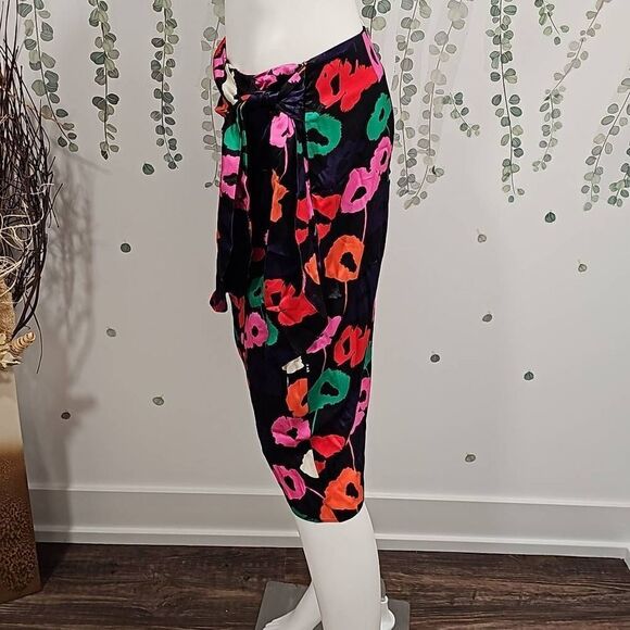 Milly Liza Wrap Poppy Print Skirt - Picture 7 of 10